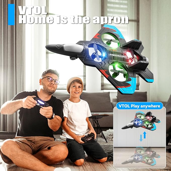 4DRC V32 Foam Remote Control Airplanes RC Planes for Kids Adults, RC Airplane Fighter Jet with Light, 360° Flip Fighter Jet Toys, Stunt Roll, Airplane Toy Gifts for Kids Boys