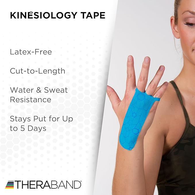 THERABAND Kinesiology Tape, Roll, with XactStretch Indicatorsv Water Resistant, Cut-to-Length