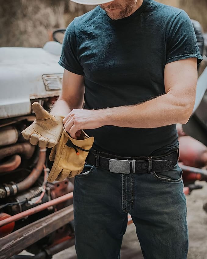 CHAOREN Mens Belt Leather Ratchet Belt - Customizable Fit, Effortless Style (35mm)