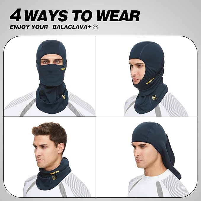 Balaclava Windproof Ski Mask Cold Weather Keep Warm Face Mask for Winter Motorcycling Ice Fishing Men