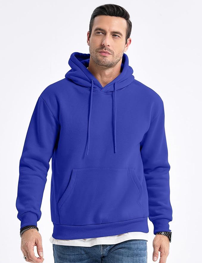 JMIERR Mens Casual Cotton Hooded Collar Drawstring Hoodies Pullover Sweatshirts Casual Long Sleeve Shirts