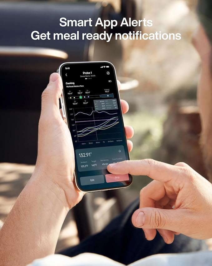 Typhur Sync WiFi Wireless Meat Thermometer Digital, 2 Probes, Smart Base, LCD Display, Unlimited Range, Bluetooth 5.4, Improved Stability, NIST-Certified Accuracy, BBQ, Grill, Smoker, Oven, Kitchen