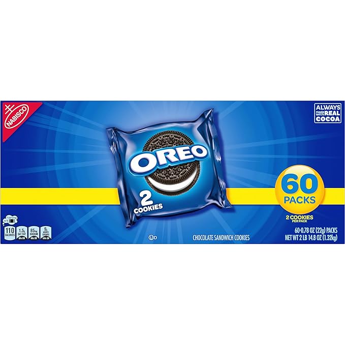 OREO Chocolate Sandwich Cookies, 60 Snack Packs (2 Cookies Per Pack)