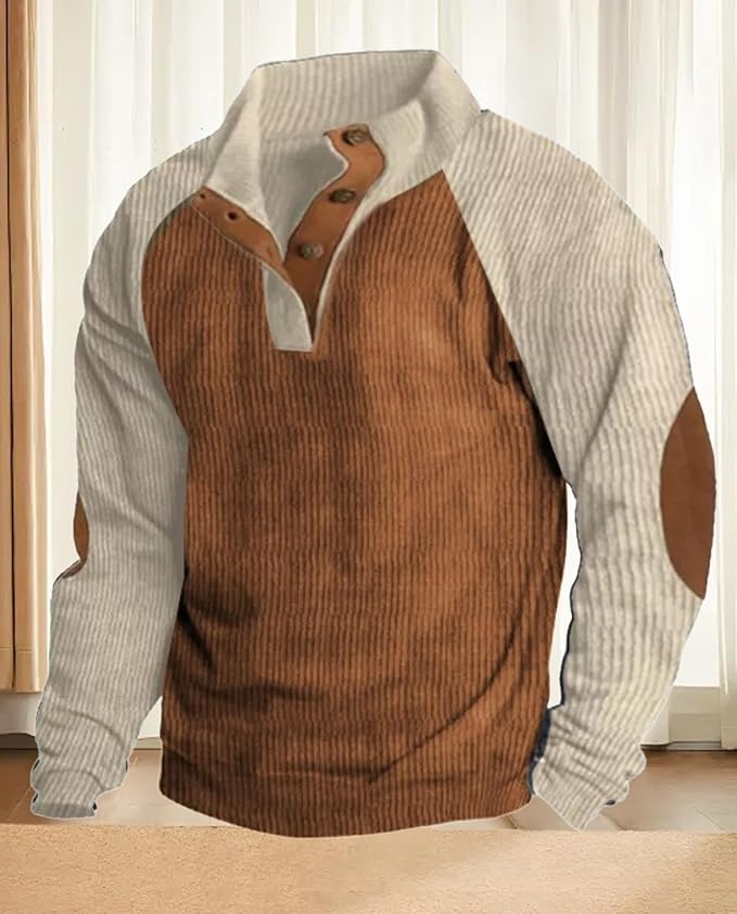 Western Sweatshirts for Men Aztec Retro Pullover Quarter Zip Sweatshirt Mens Stitching Color Fleece Sweatshirt