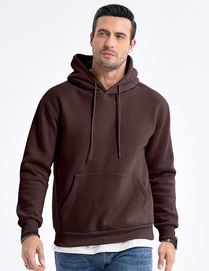 JMIERR Mens Casual Cotton Hooded Collar Drawstring Hoodies Pullover Sweatshirts Casual Long Sleeve Shirts
