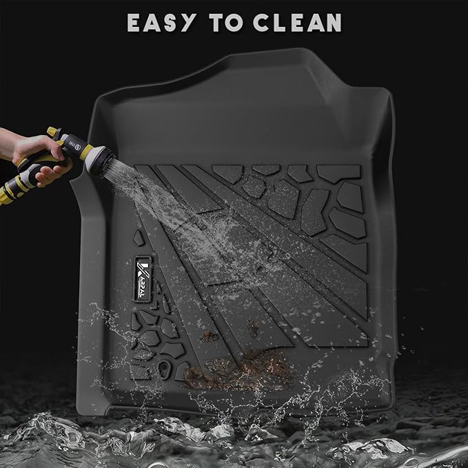 KARPAL Floor Mats for 1999-2007 Chevy Silverado/GMC Sierra 1500/2500/3500 Crew Cab / 2000-2006 Chevrolet Escalade/Suburban/GMC Yukon XL, All-Weather TPE Custom Fit Floor Liners Car Accessories