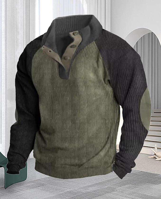 Western Sweatshirts for Men Aztec Retro Pullover Quarter Zip Sweatshirt Mens Stitching Color Fleece Sweatshirt