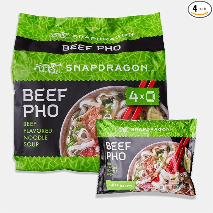 Snapdragon Beef Pho Instant Noodle Packets 4-Pack | 2.1 oz (4 Pack)