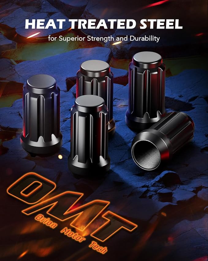 Orion Motor Tech M10x1.25 Lug Nuts, ATV Lug Nuts Compatible with Honda Kawasaki Suzuki Yamaha Can-Am Bombardier Arctic Cat, 10mmx1.25 Wheel Lug Nut Set, Set of 16