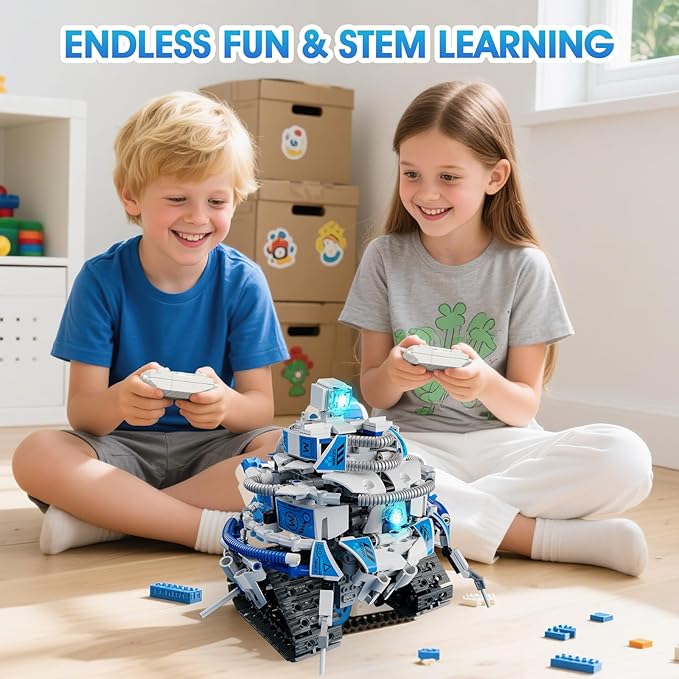6 in 1 STEM Robot Building Kit, 780 PCS APP & Remote Control Space Robot Toys for Kids Age 8-14+, Engineering Technic Coding Robotic Kit, Educational Science Set Birthday Gift for Boys Girls