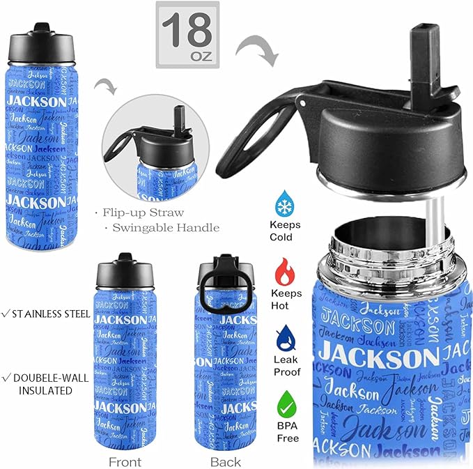 Customized Water Bottle For Kids Personalized Water Bottles,Insulated Cup Gifts For Girls Boys Kids Bottle