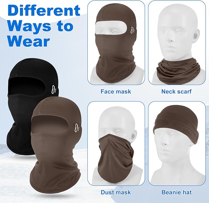 Suhine 5 Pcs Winter Balaclava Ski Mask Windproof Thermal Full Face Mask Cold Weather Balaclava with Reflective Stripe