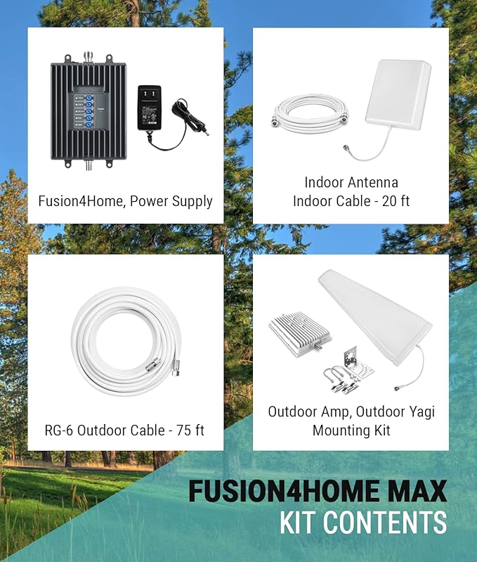 SureCall Fusion4Home Max | Most Powerful 5G/4G Cell Phone Signal Booster for Home | Best-in-Class Extended Range Technology | All-Carrier Verizon AT&T T-Mobile US Cellular | FCC Certified USA Company