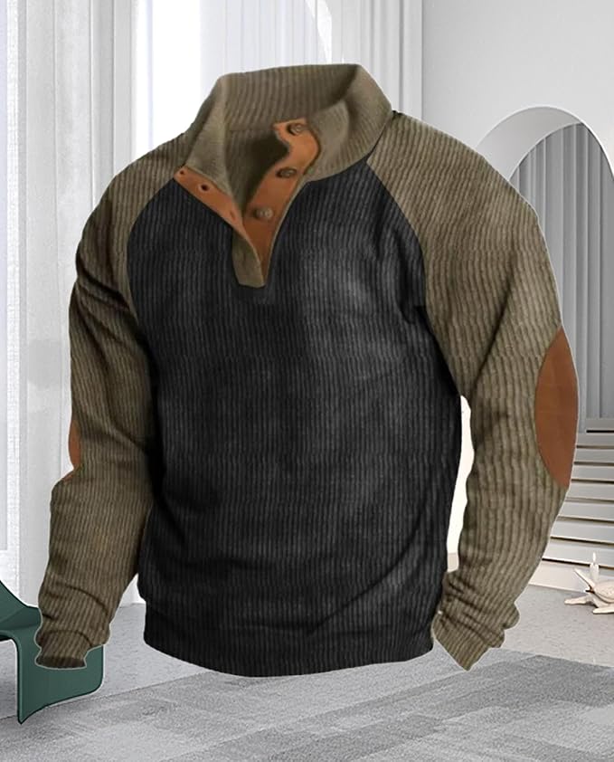 Western Sweatshirts for Men Aztec Retro Pullover Quarter Zip Sweatshirt Mens Stitching Color Fleece Sweatshirt