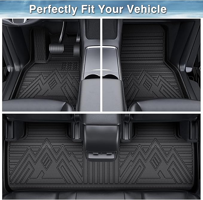 Mixsuper Liner Floor Mats Compatible with Subaru Forester 2019-2024, All Weather Floor Liners Durable 1st and 2nd Row Set Black