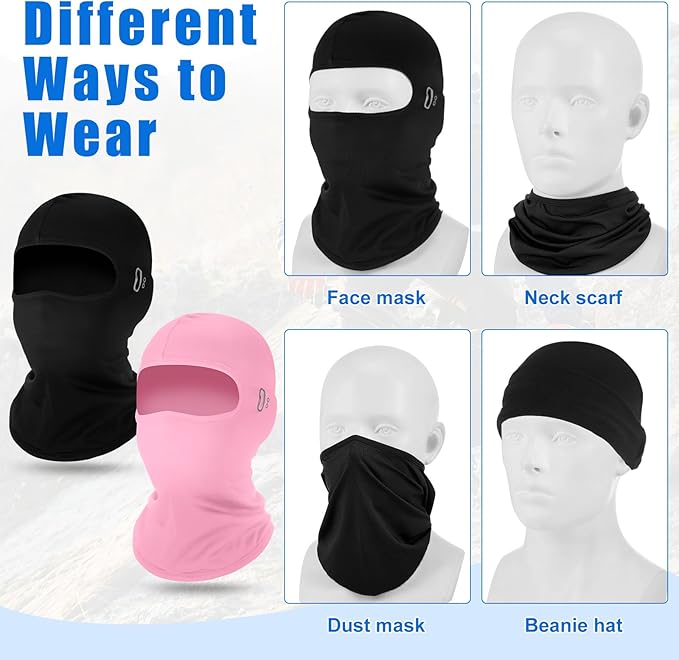 Suhine 5 Pcs Winter Balaclava Ski Mask Windproof Thermal Full Face Mask Cold Weather Balaclava with Reflective Stripe