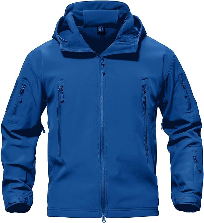 TACVASEN Men's Special Ops Military Tactical Soft Shell Winter Warm Fleece Lined Jacket Rain Hood Coat Hiking Snowboard