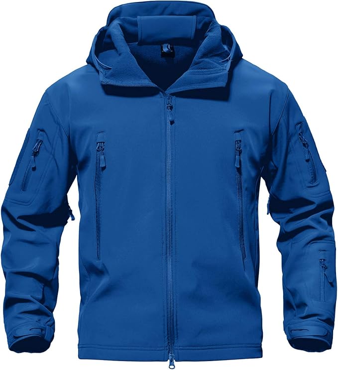 TACVASEN Men's Special Ops Military Tactical Soft Shell Winter Warm Fleece Lined Jacket Rain Hood Coat Hiking Snowboard