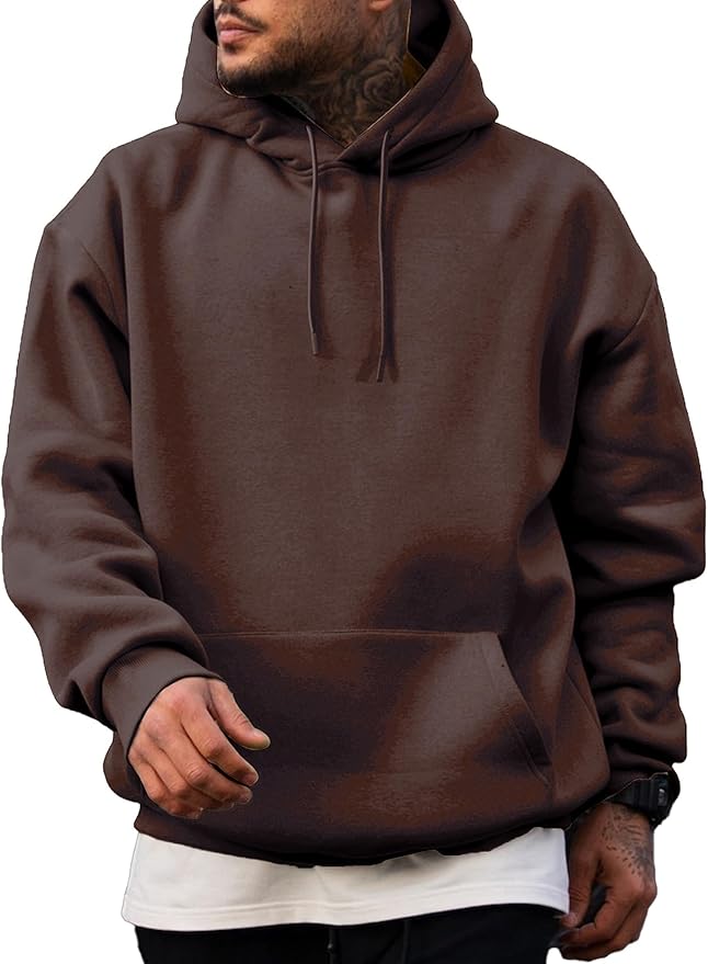 JMIERR Mens Casual Cotton Hooded Collar Drawstring Hoodies Pullover Sweatshirts Casual Long Sleeve Shirts
