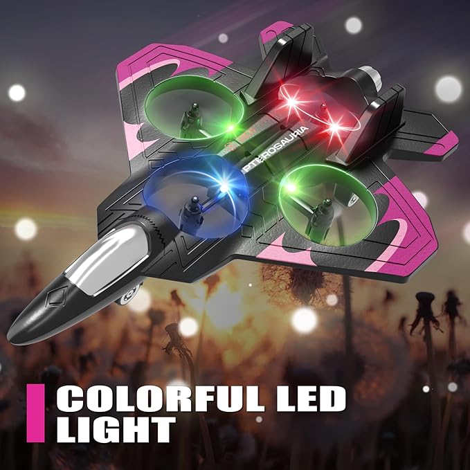 4DRC V32 Foam RC Planes Remote Control Airplanes for Girls Boys Adults, RC Drone Airplane Helicopter Fighter Jet with Light, Fighter Jet Toys, Airplane Toy Gifts for Kids Adults Beginners