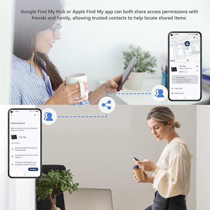 ATUVOS Air Tag Smart Card Pro for Android & iOS, Dual System Rechargeable Wallet Tracker Works with Google Find Hub or Apple Find My APP, Item Finder Locator for Luggage, Suitcase. Slim 1.6mm, 2 Pack