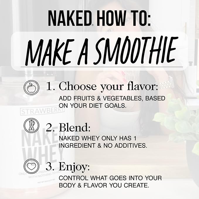 NAKED Whey Chocolate Peanut Butter Protein Powder, Grass Fed Whey, No GMO, No Soy, and Gluten Free. Nothing Artificial, Aid Growth and Recovery - 21 Servings