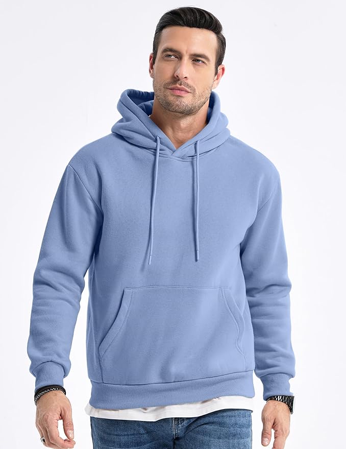 JMIERR Mens Casual Cotton Hooded Collar Drawstring Hoodies Pullover Sweatshirts Casual Long Sleeve Shirts