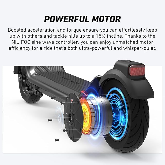 NIU Electric Scooter for Adult - KQi 100 200 Series E Scooter w/Suspension, 600-700W Peak Power, 18-33 Max Miles, Top 17.4-20 MPH, Portable Commuting Escooter, Folding Handlebars(Only K100F & K200F)