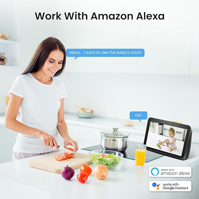 Indoor Security Camera with 360 Monitor, Home Cameras with 2-Way Audio, Night Vision, Motion Detection, Phone App, Cloud & SD Card Storage, Work with Alexa/Google, 2.4GHz WiFi and Bluetooth, 4 Pack