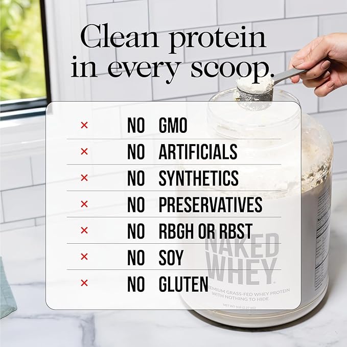 NAKED Whey 1Lb - Only 1 Ingredient, Grass Fed Whey Protein Powder, Undenatured, No Gmos, No Soy, Gluten Free, Stimulate Growth, Enhance Recovery - 15 Servings