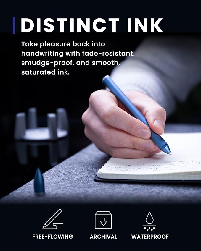 novium Hoverpen - Luxury Pen for Men & Women, Vertically Standing Executive Ballpoint Pen with Top Grade Free-Flowing Ink Refill, Metal Made, Unique Gifts, Luxury Pen for Men, Mens Gifts Ideas
