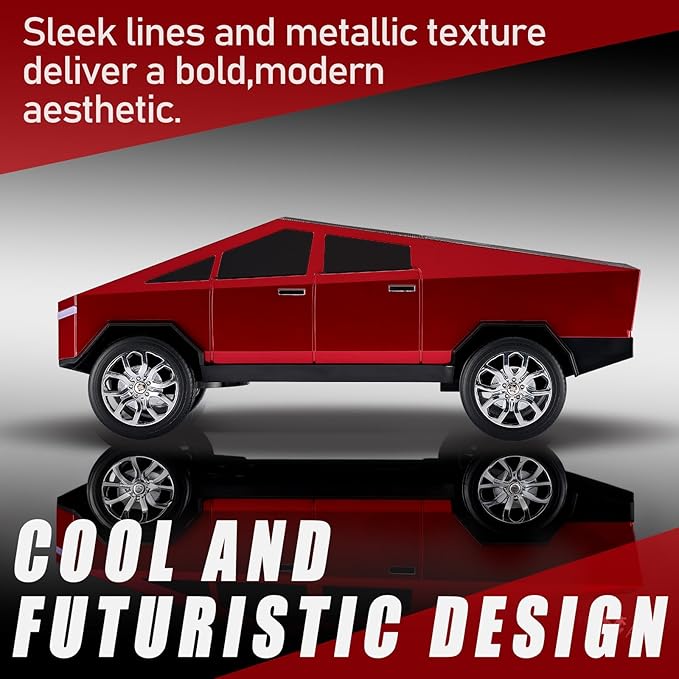 Portable Car Model Bluetooth Speaker with HD Stereo Sound, TWS Dual Pairing, LED Display, Truck-Style Wireless Speaker for Home, Office, Gaming & Collectible Display (RED)