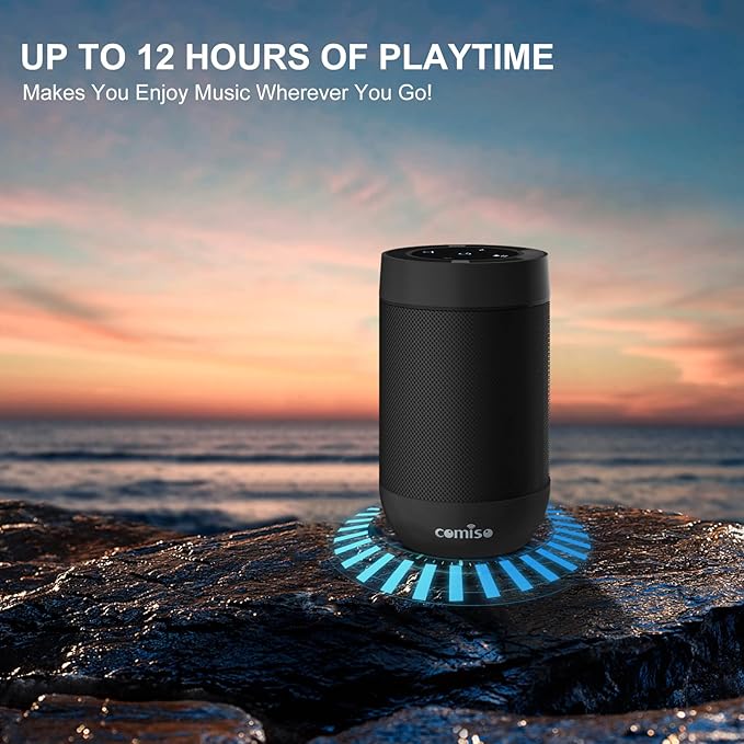 Bluetooth Speaker, Portable Bluetooth Speakers with Wireless Stereo Pairing, Built in Mic, 360° HD Sound,IP65 Waterproof Speaker,Support TF Card, for Home/Party/Outdoor/Beach, Gift For Men/Women-Black