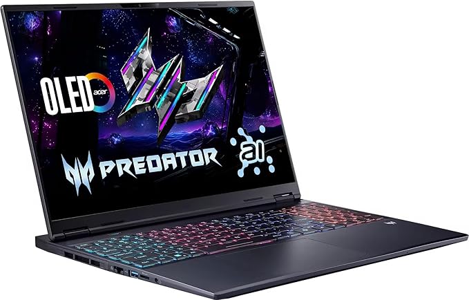 acer Predator Helios Neo 16S AI Gaming Laptop | Intel Ultra 9 275HX | NVIDIA RTX 5070Ti | 16" 2.5K WQXGA 240Hz 2ms OLED Display | RGB Backlit KB | Win 11 Pro | w/Redragon Bundle 64 GB DDR5 + 1 TB SSD