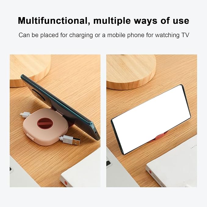 Wire Holder & Phone Stand, Function Cord Organizer, Portable Wires Management for Electronics, USB Earphones Charger Holder, Daily Travel Office Work Airplane, Tech Accessory