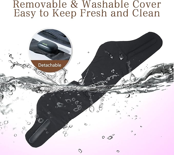 Bluetooth Sleep Eye Mask with Heat – Washable Matte Stretch Fabric, 3 Heat Levels & 15/30/45 Min Timer, Ultra-Thin Speakers, Bluetooth Headphones, Relaxation Gift for Men & Women