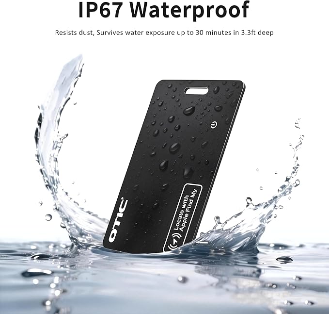OTIC Wallet Tracker Card –Apple Find My Card Slim 1.7mm Smart Card Wallet Finder Item Locatorfor iPhone, Passport, Luggage, Keys Rechargeable & IP67 Waterproof, 4 Pack
