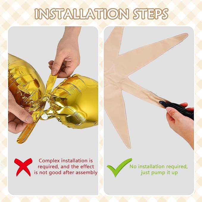 TONIFUL 4 Pcs 22inch 4D Caramel Explosion Star Mylar Balloons for Party Backdrop Christmas,New Year Birthday, Wedding Baby Shower Anniversary Photo Booth Supplies