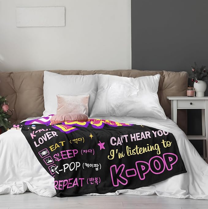 Turelos Kpop Merch, Kpop Blanket, Kpop Gifts, K Pop Birthday Decorations, K Pop Blanket 60x50in, Kpop Gifts for Girls/Women, Kpop Merchandise, Kpop Blankets for Girls for Christmas Birthday