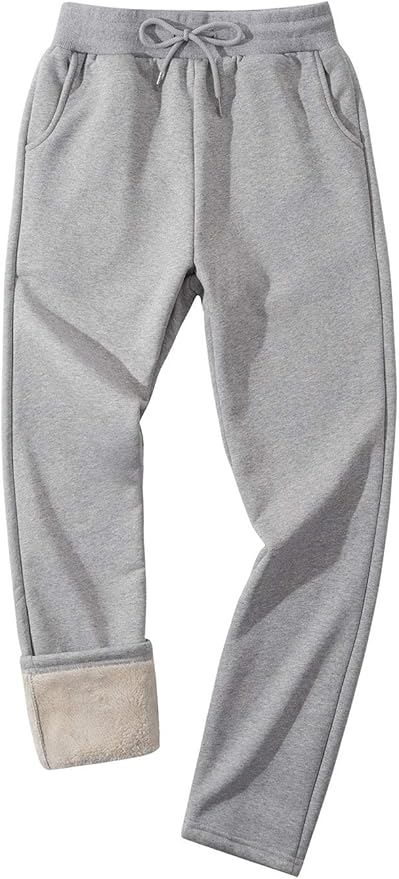 Gihuo Men's Winter Fleece Pants Sherpa Lined Sweatpants Active Running Jogger Pants