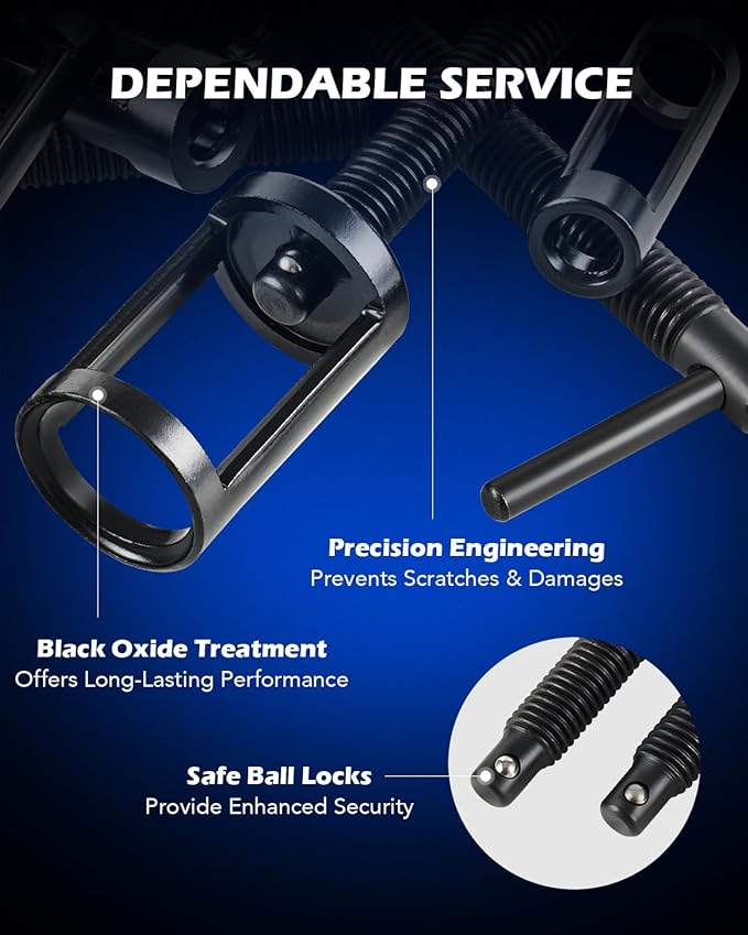 Orion Motor Tech Valve Spring Compressor, 10pcs Valve Spring Removal Tool with Solid C Clamp, 5pcs Collet Pusher Adapters for Motorcycle, ATV, Car, Small Engine Vehicle Equipment
