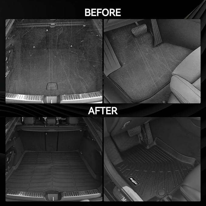 Floor Mats for Ford Econoline/E-Series E150/E250/E350/E450 2007-2025, All Weather TPE Protector for Ford Econoline Accessories