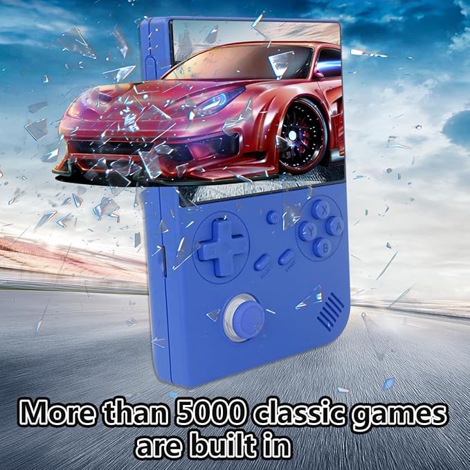 2026 New All-in-One Retro Gaming Station: 64-bit Linux Handheld Console with 4" IPS Screen, 64GB Storage, 5G WiFi & BT 4.2 for Online Gaming/Streaming, HDMI TV-Out Support(Blue)