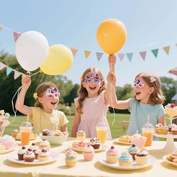 DiXteption 6 Pcs Cute Party Decorations, Cartoon Photography Party Glasses, Perfect for Birthday Parties, Themed Gatherings, Celebrations—capture unforgettable photos to cherish your special day.