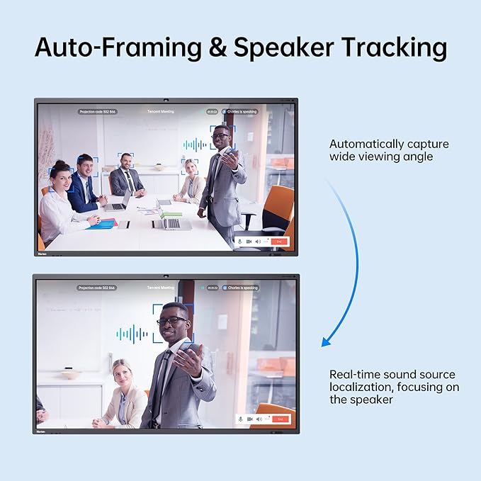 65 Inch 4K Smart Board - Google EDLA-Certified Interactive Whiteboard, 50-Point Touch, Wireless Casting - Digital Whiteboard for Classroom & Office & Home,300+ Free Apps(Board & Wall Mount Only)