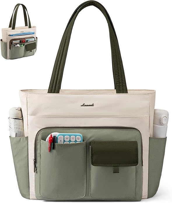 LOVEVOOK Tote Bag for Women,Light Puffer Tote Bag with Multi-pockets,Stylish Carry on Laptop Bags for Daily,Travel,Work,Gym | with Multi-pockets, Stylish, Carry on, for Daily, Travel, Work