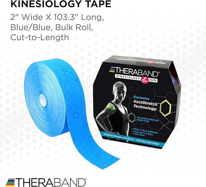 THERABAND Kinesiology Tape, Roll, with XactStretch Indicatorsv Water Resistant, Cut-to-Length