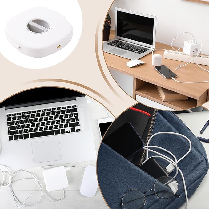 Phone Cord Organizer - 2 In 1 Wire Holder With Integrated Phone Stand, Portable Cable Management System, USB Earphones Laptop Charger Holder For Daily Travel Office Work, Airplane