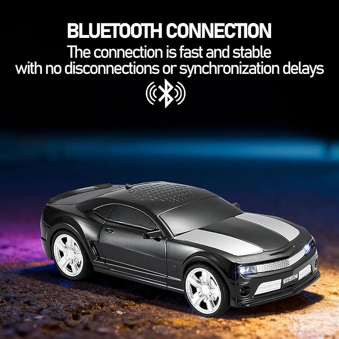 Classic Sports Car Model Bluetooth Speaker, Portable Wireless Outdoor Speaker with HD Sound, TWS Pairing, Truck Bluetooth Speaker, Parties & Home Audio (Black)