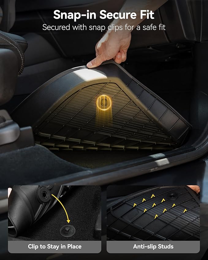 3W Floor Mats Fit for Jeep Cherokee 2015-2023 TPE Floor Liner 1st and 2nd Row Full Set Car Mats, Black (NOT for Grand Cherokee)